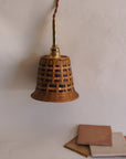 lampe en osier vintage